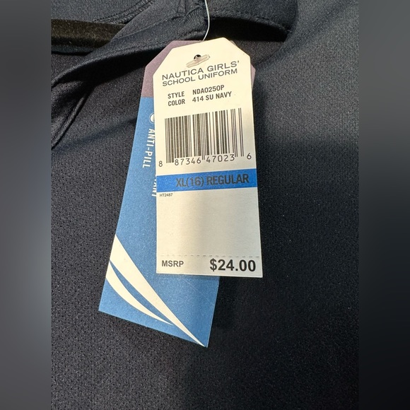 NWT Nautica Girls' School Uniform Short Sleeve Performance Polo Size 16 - Picture 4 of 4